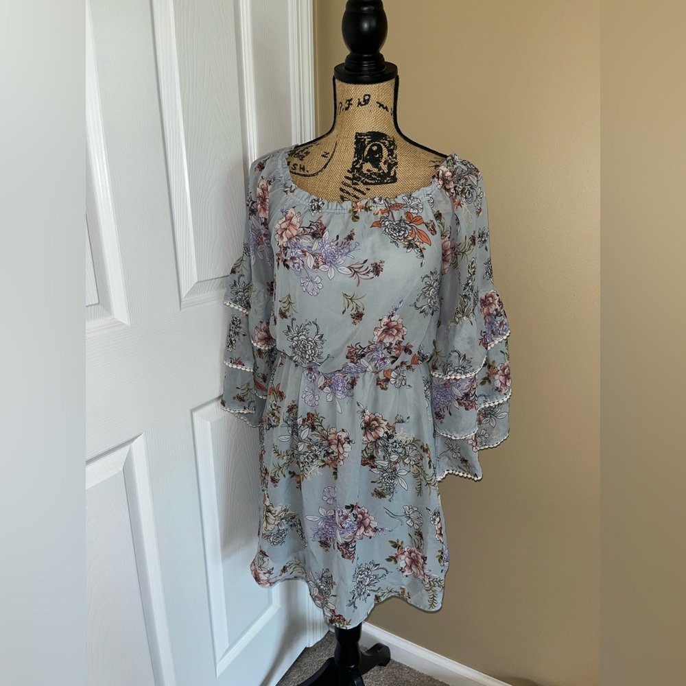 Bailey Blue Pink and Blue Ruffled Dress